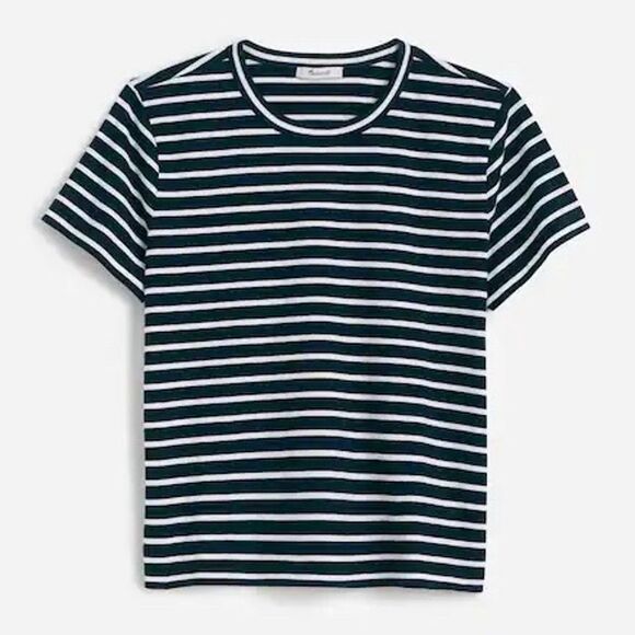 Madewell Tops - NWT Madewell Women's XL Perfect Crewneck Tee in Allday Jersey Navy White Casual